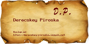 Derecskey Piroska névjegykártya